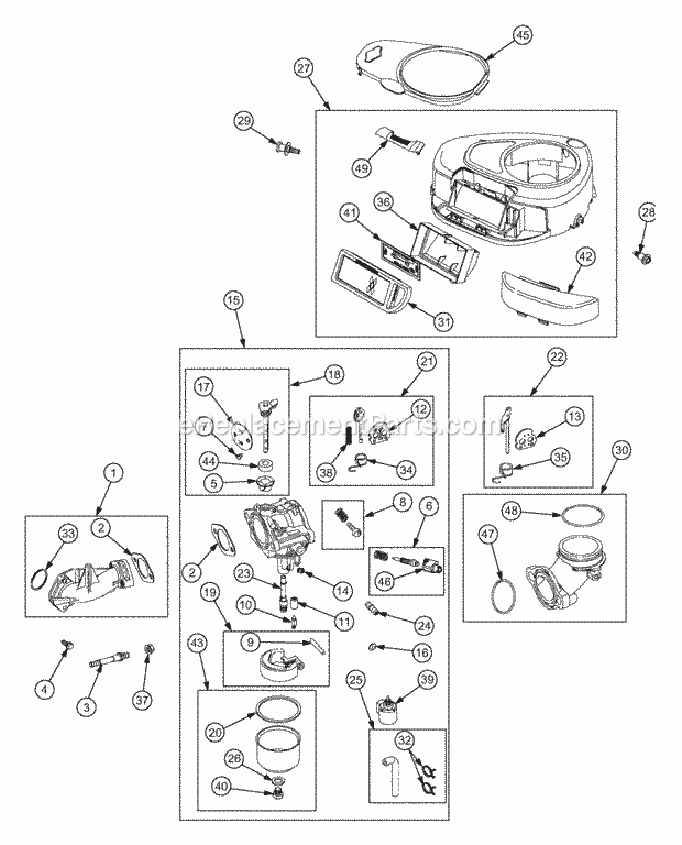 Part Location Diagram of BS-591907 MTD HSG-BLOWER